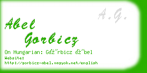 abel gorbicz business card